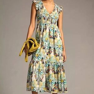 The Peregrine Midi Dress, NWT, size XSP, color Chartreuse